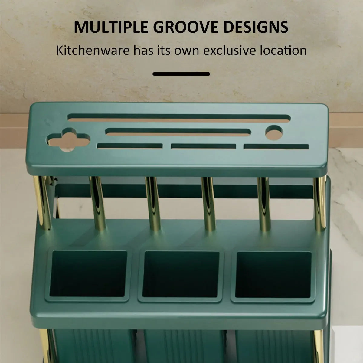 Knife Holder Multi-Function Cutter Cutlery Drainer Rack Pp