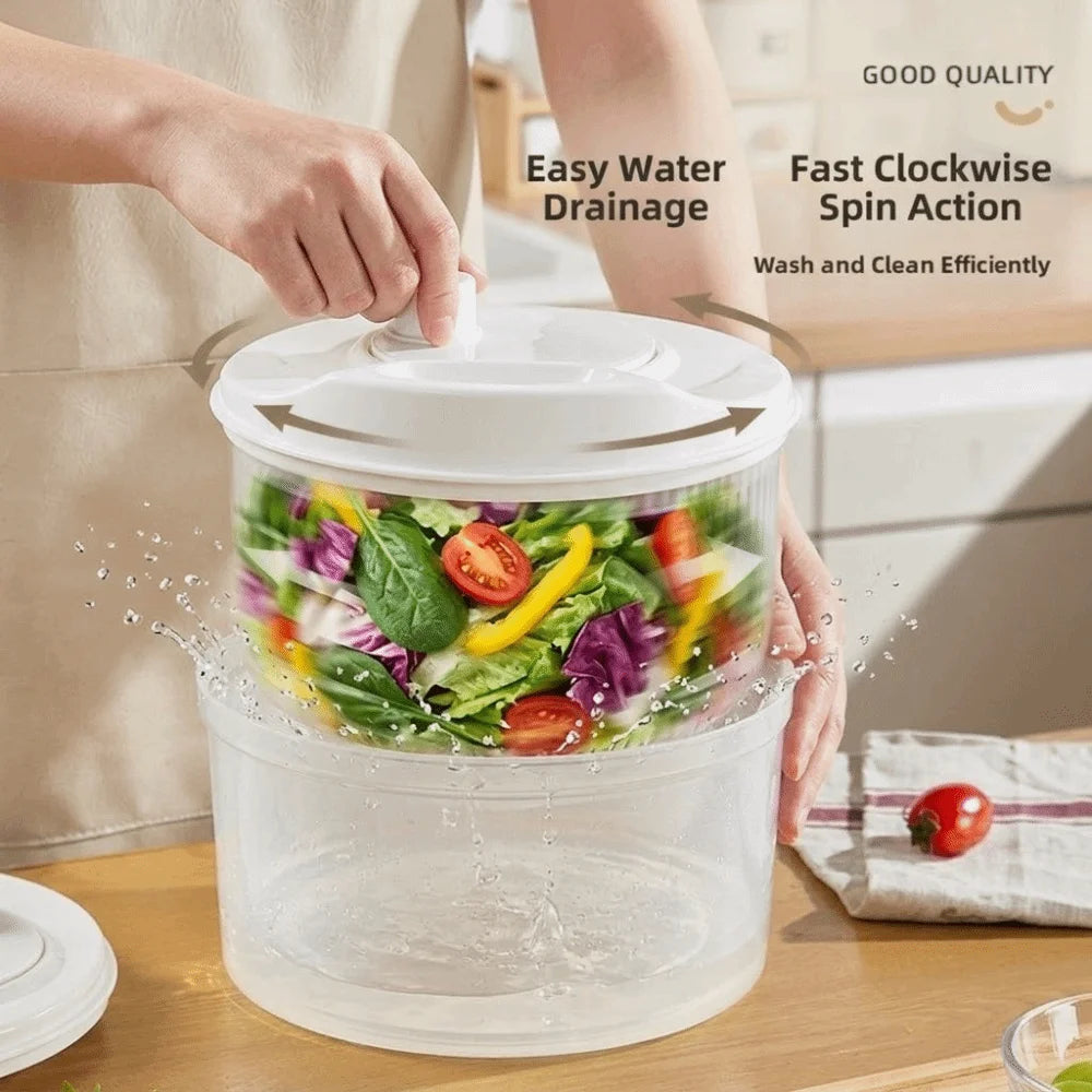 White Vegetable Dehydrator Salad Spinner Dryer Fruit Lettuce