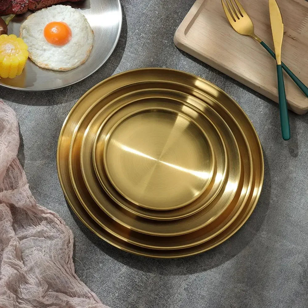 Stainless Steel Metal Dining Disc Round Bone Spitting