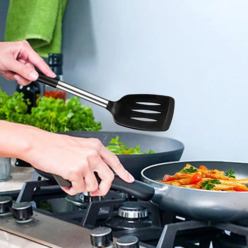 2pcs Silicone Spatula Heat Resistant Nonstick Steak Spatula