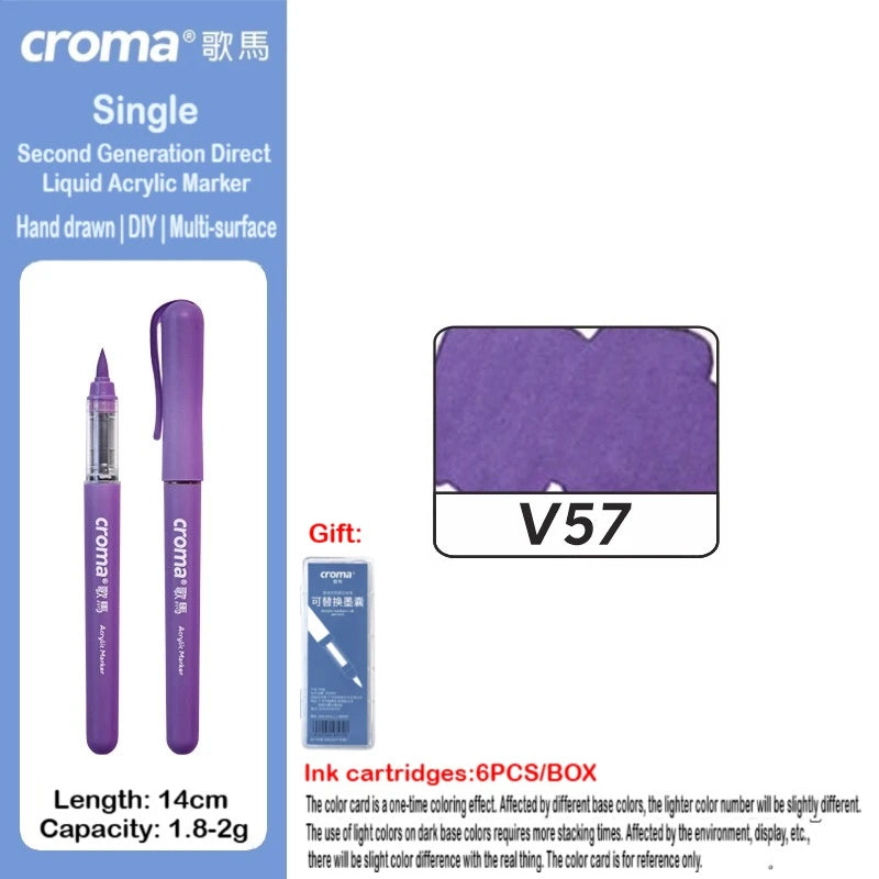 Croma 160/1 Colors Refillable Direct Liquid Acrylic Marker