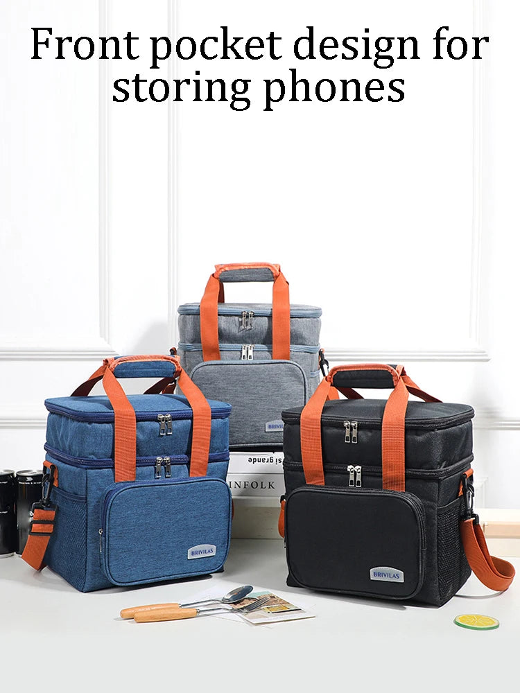 Fashion Crossbody Insulated Lunch Bag Large Capacity Thermal