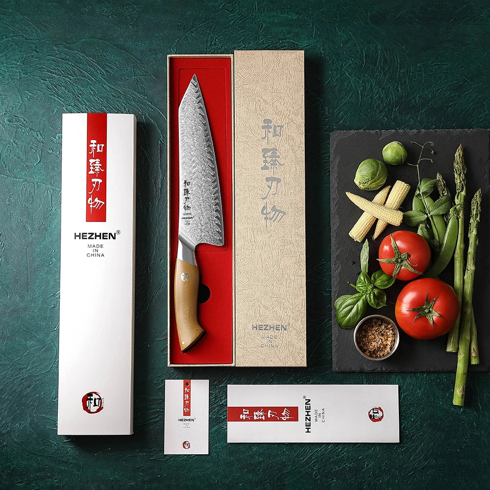 Hezhen Inch Chef Knife 67 Layers Damascus Steel