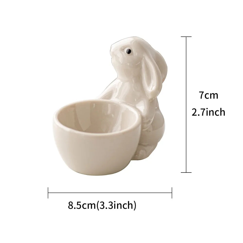 Ceramic Egg Cup Creative Egg Organizer Rabbit Egg