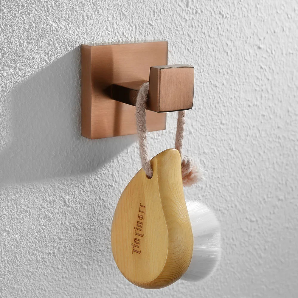 Brushed Rose Gold Bathroom Hardware Square Bath Toilet