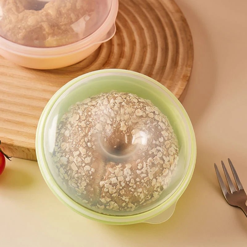 Bread Box Microwavable Transparent Round Shape Food Container