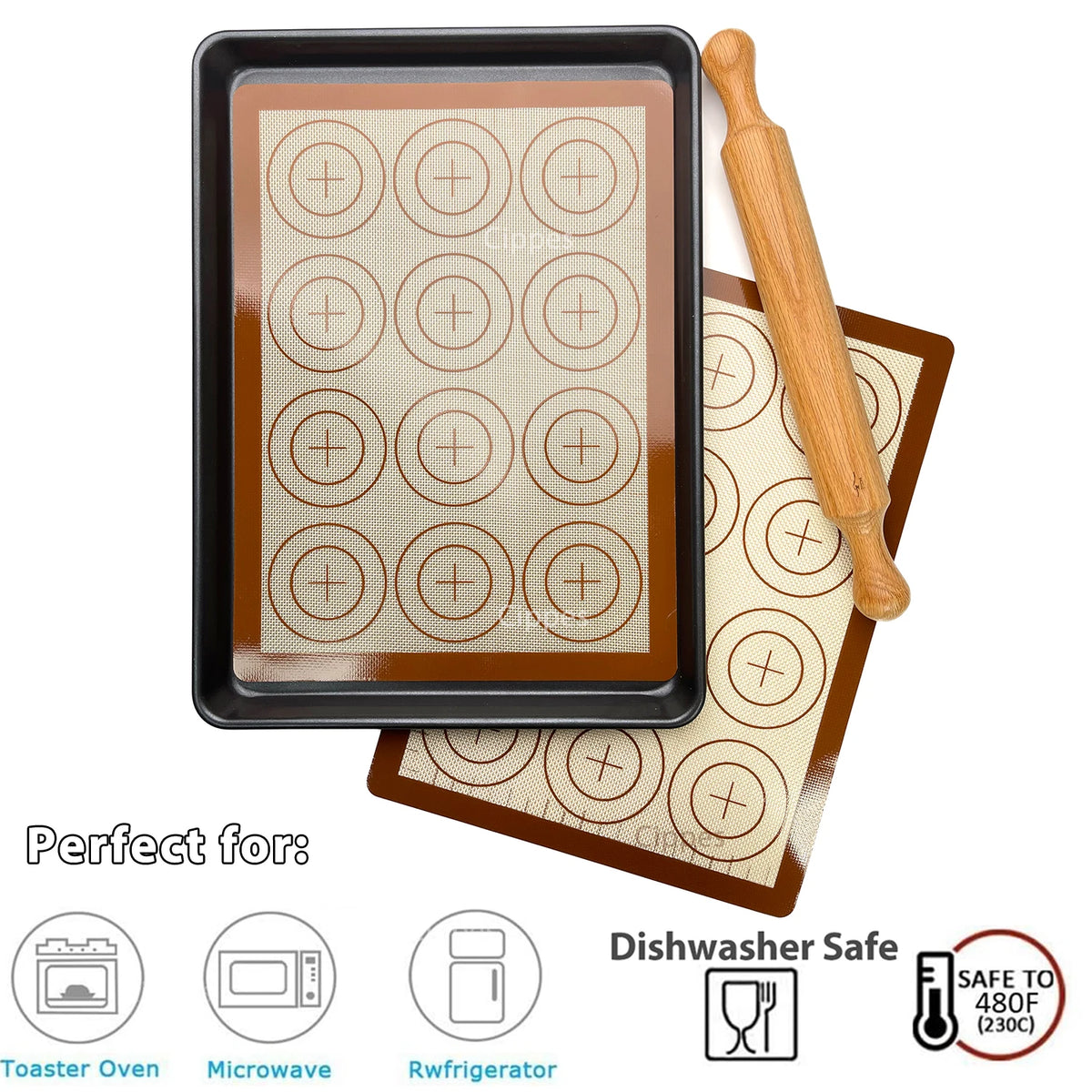 1pc Silicone Baking Mat Oven Reusable Non-Stick Heat