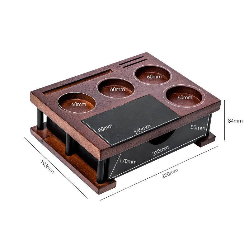 51-58mm Universal Coffee Tamper Station Stand Wooden Coffee