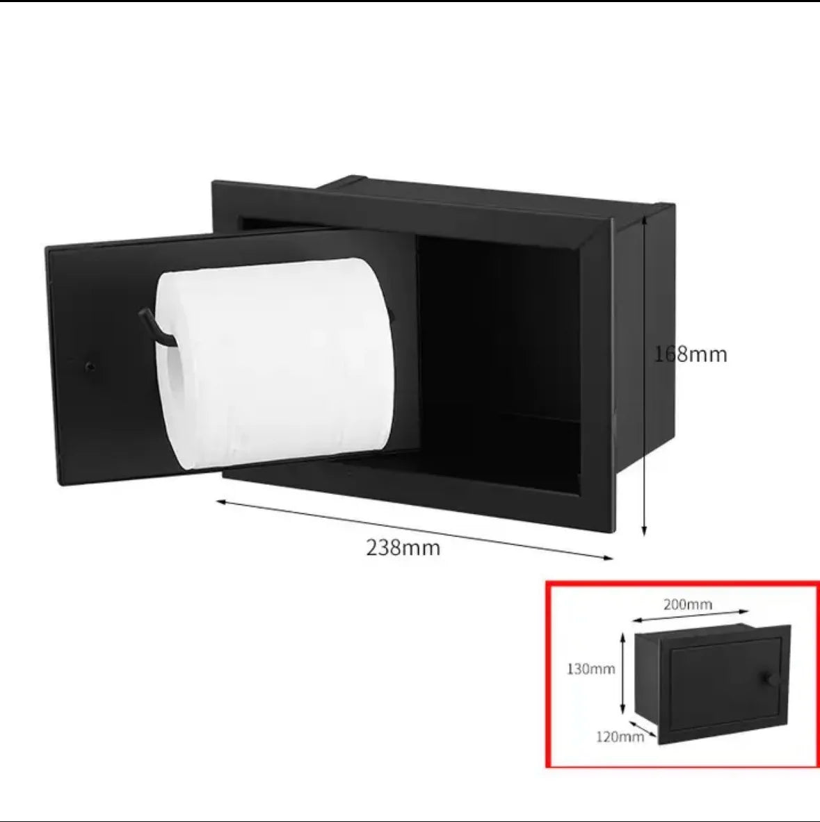 Recessed Matte Black Recessed Toilet Paper Roll Holder