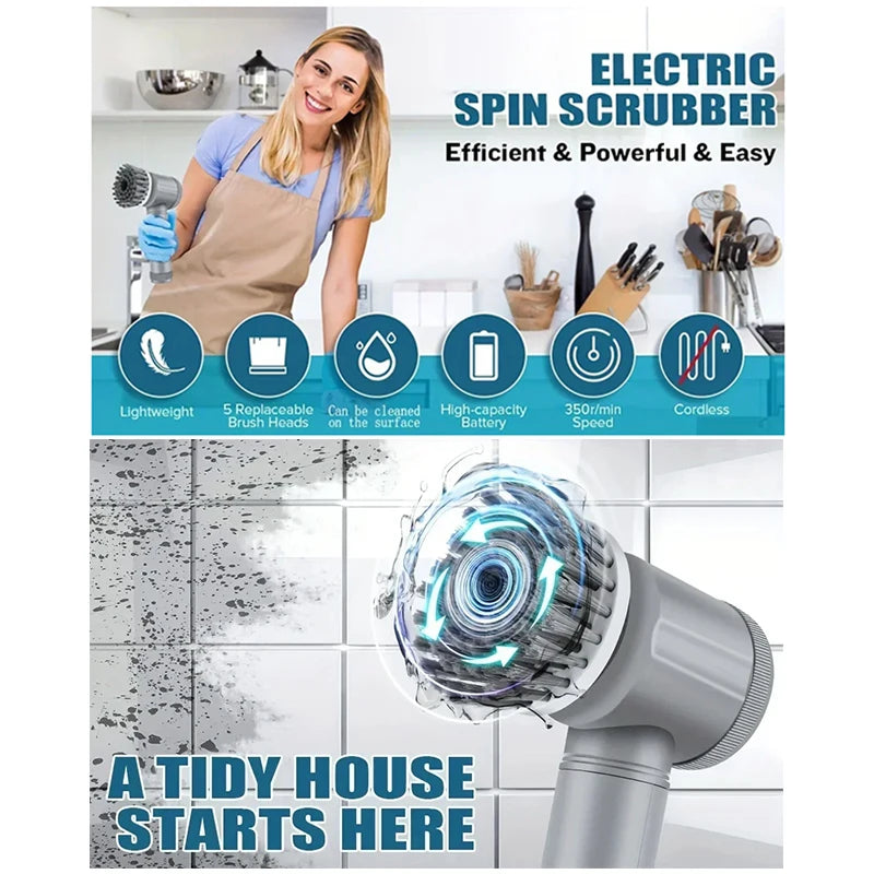 Multi Functional Handheld Electric Cleaning Brush Dishwashing