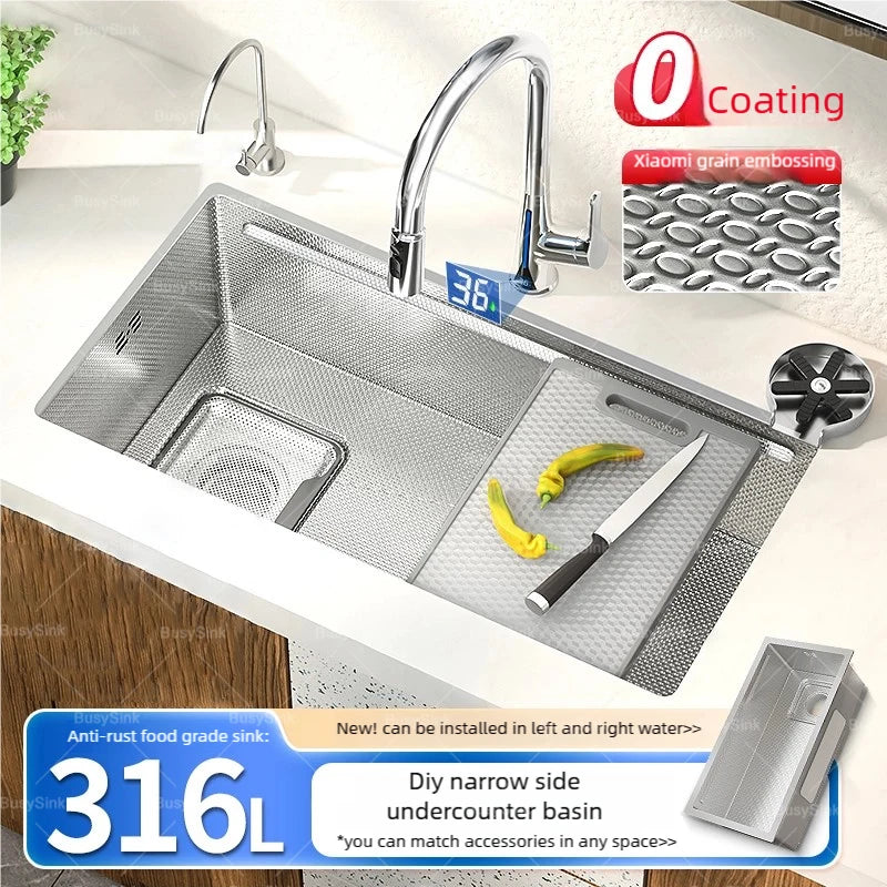 316l Stainless Steels Sink Dish Wash Sink Left
