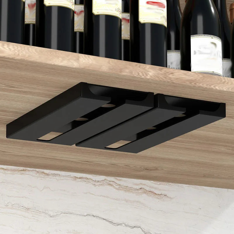 No Drill Creative Upside Down Wine Glass Rack