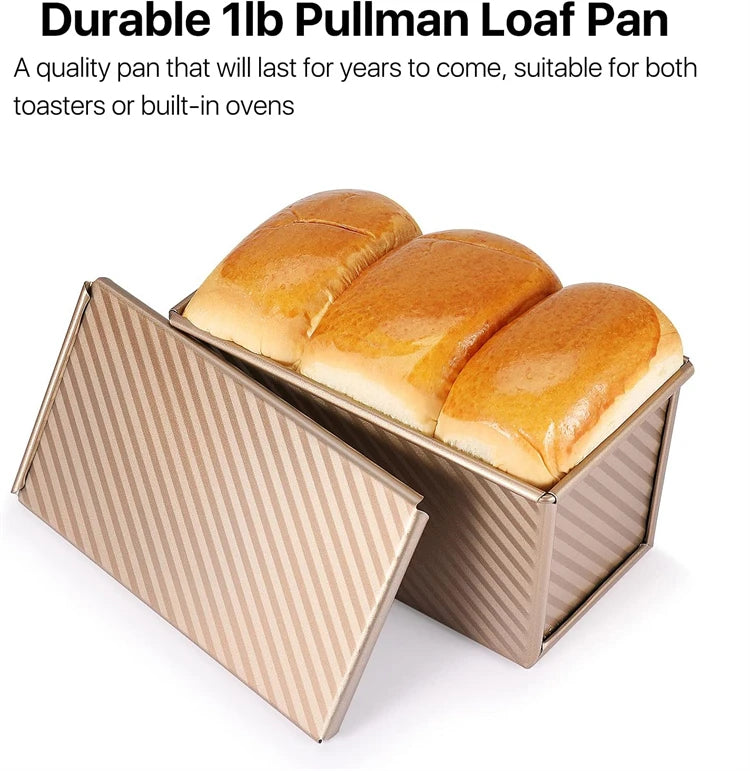 Lmetjma Pullman Loaf Pan Lid Lb Non-Stick Bread