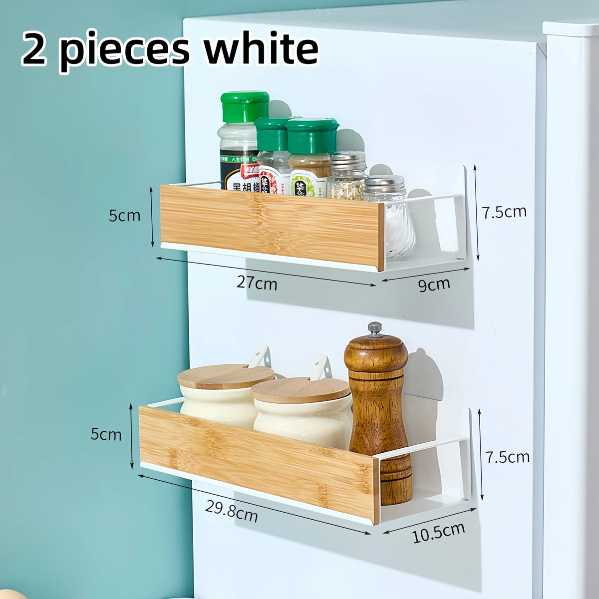 Magnetic Fridge Shelf Spice Storage Rack Black Iron