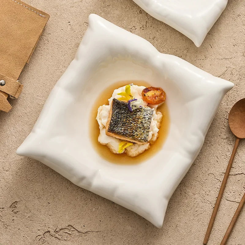 Dehua Ceramic Plates Dishes Creative Hotel Restaurant Tableware