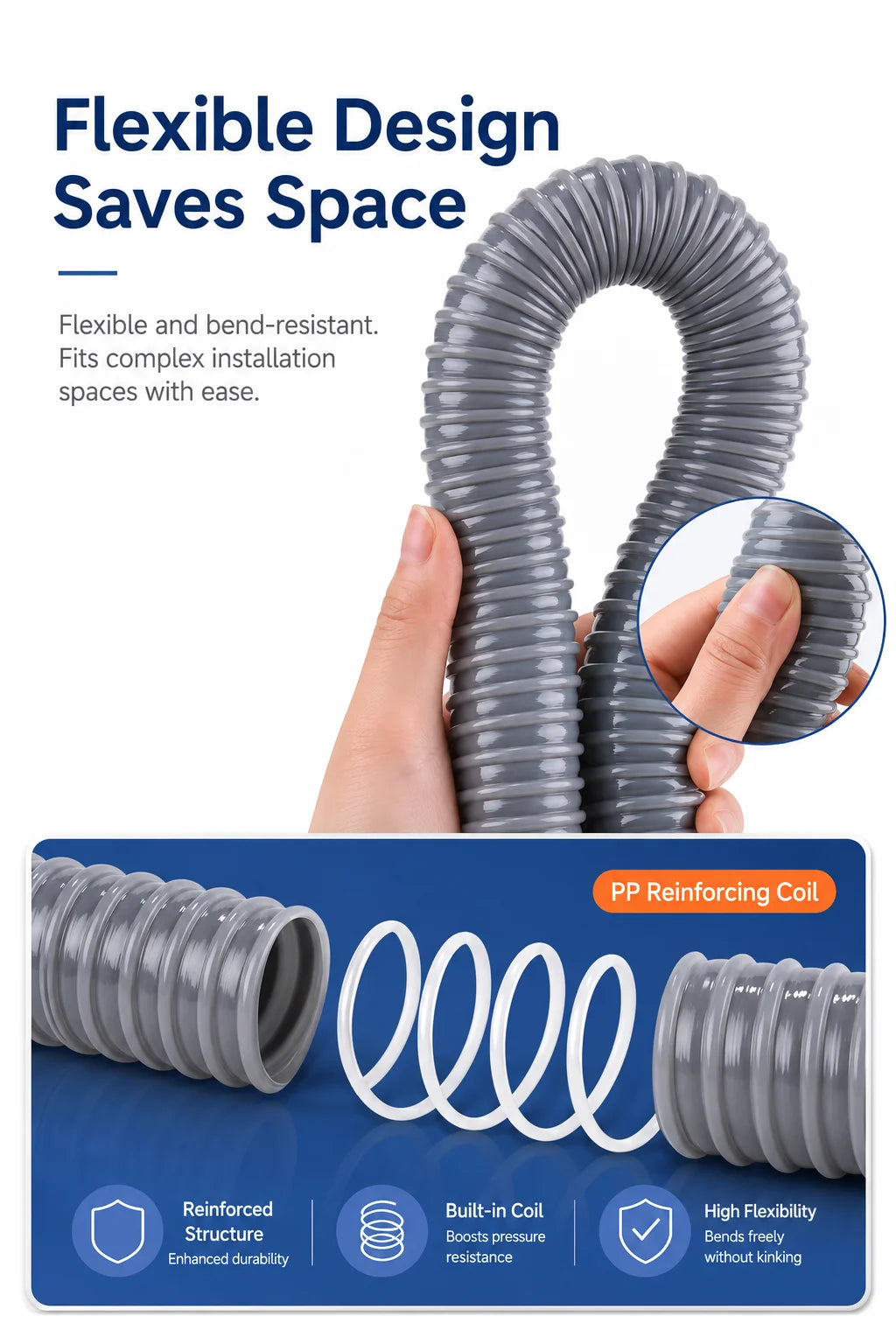 Universal Flexible Sink Drain Pipe Anti-Odor Sewer Hose