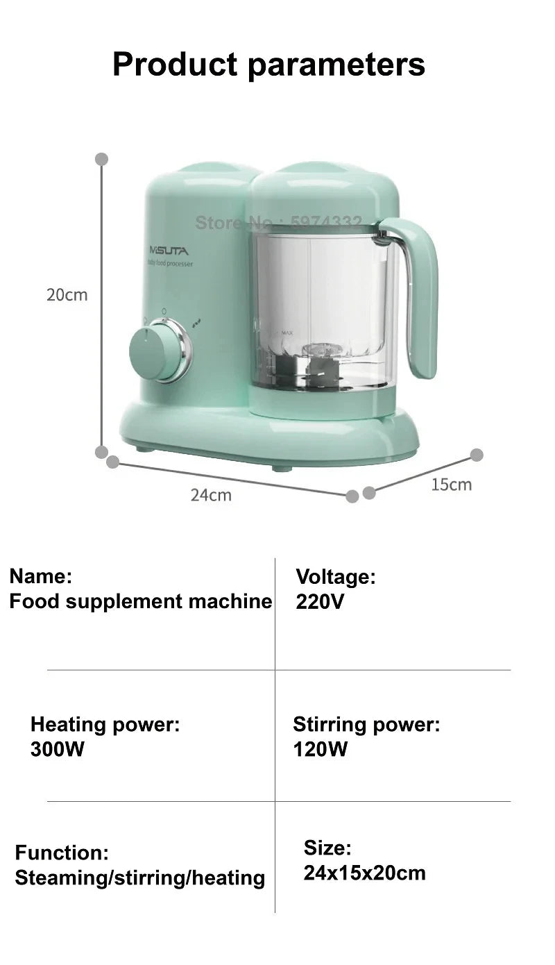 300w Baby Food Cook Mixer Steamer Fruit Vegetable