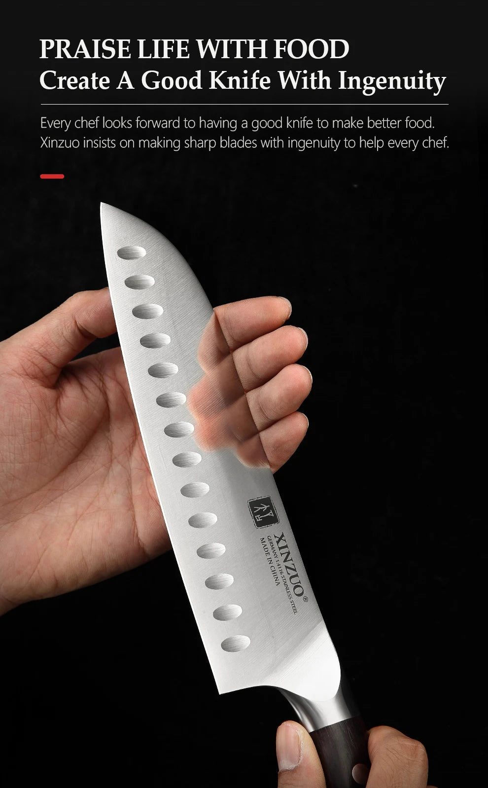 Xinzuo 1-5pcs Stainless Steel Knives Germany 4116 Steel