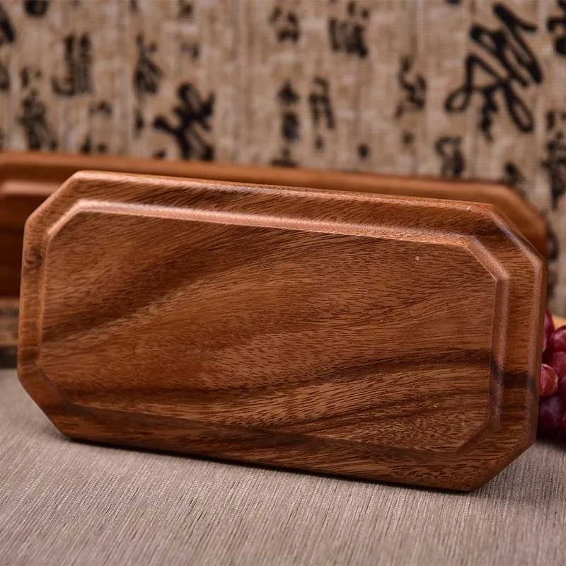 Natural Acacia Wood Serving Trays Octagonal & Rectangular