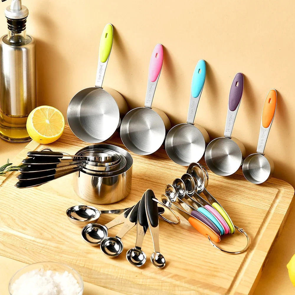 5/10pcs Stainless Steel Measuring Cups Spoons Baking Cake