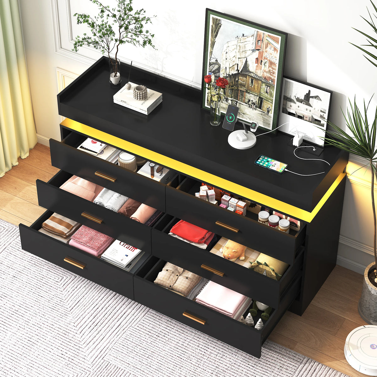 Drawer Dresser 46 Modern Chest Of Drawers Closet
