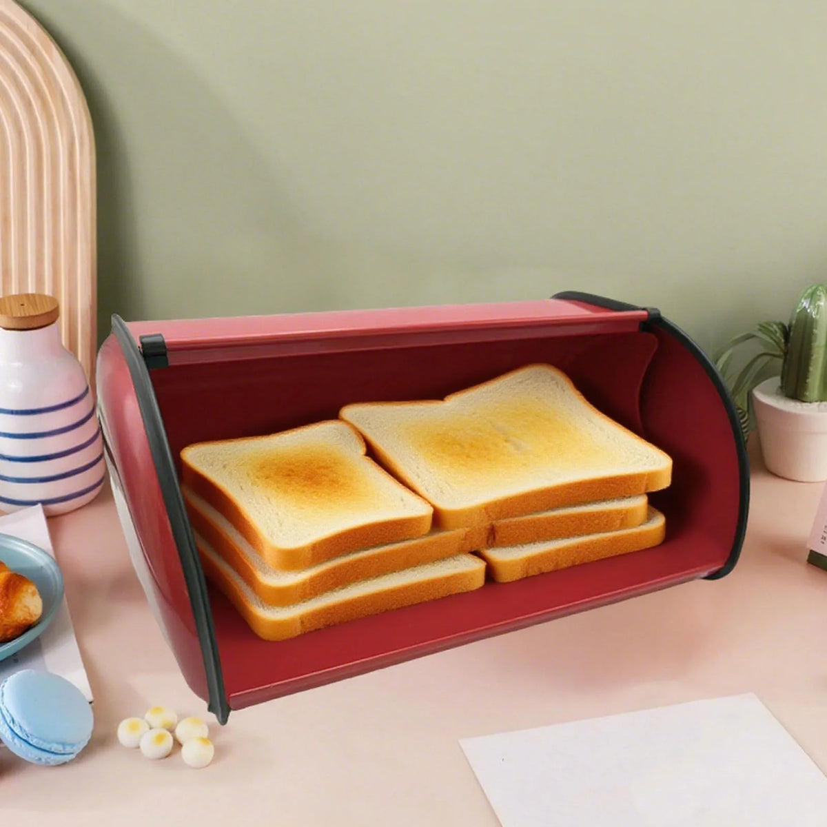 Metal Bread Holder Roll Top Bread Box Iron