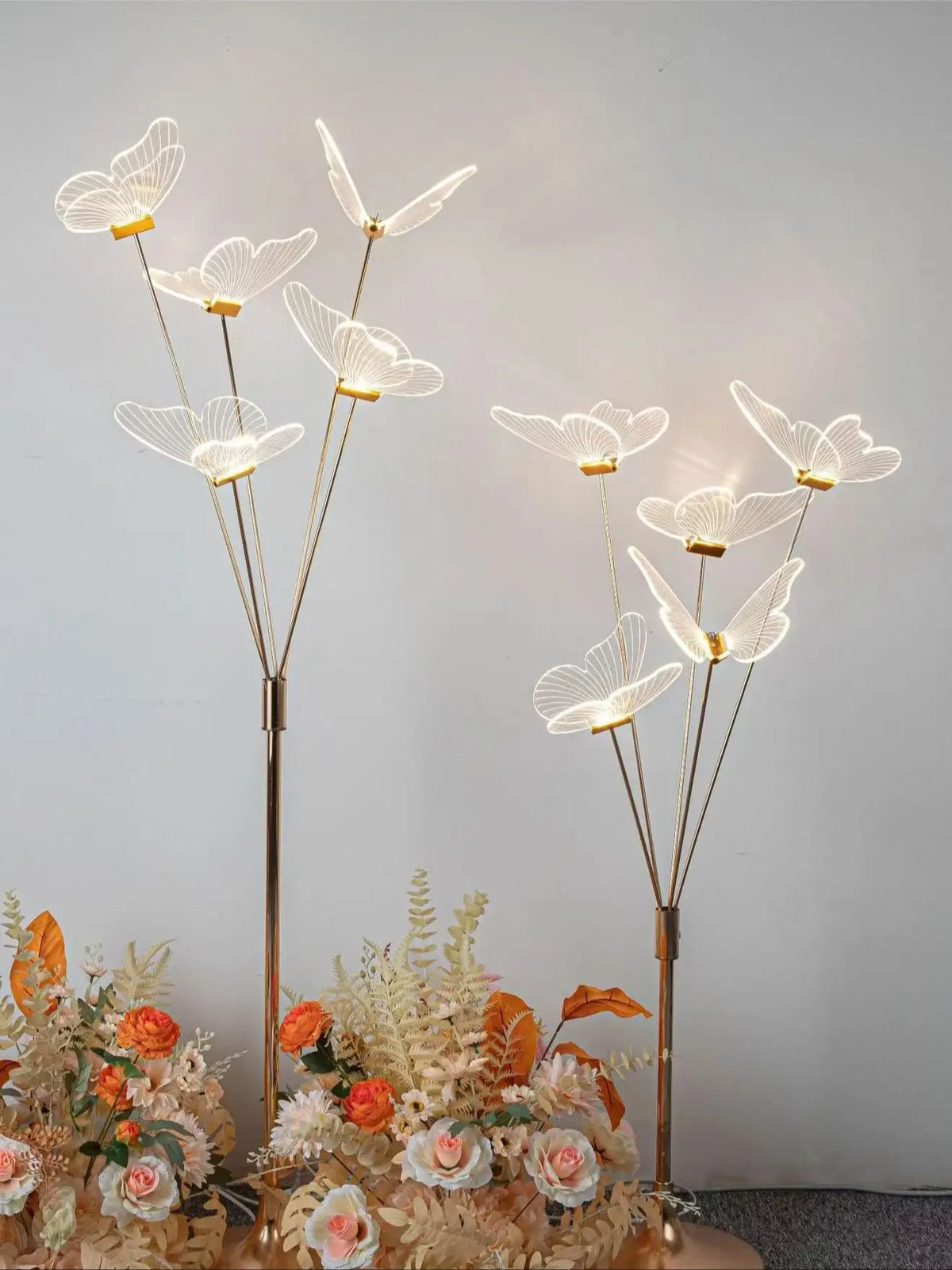 4/8pcs Wedding Acrylic Glowing Brush Butterflies Road Guide