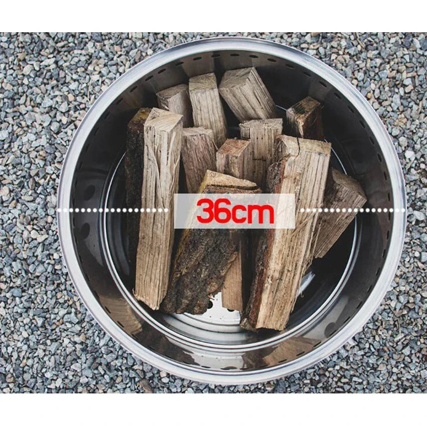 Camping Firewood Stove Folding Windproof Wood Burning Stove