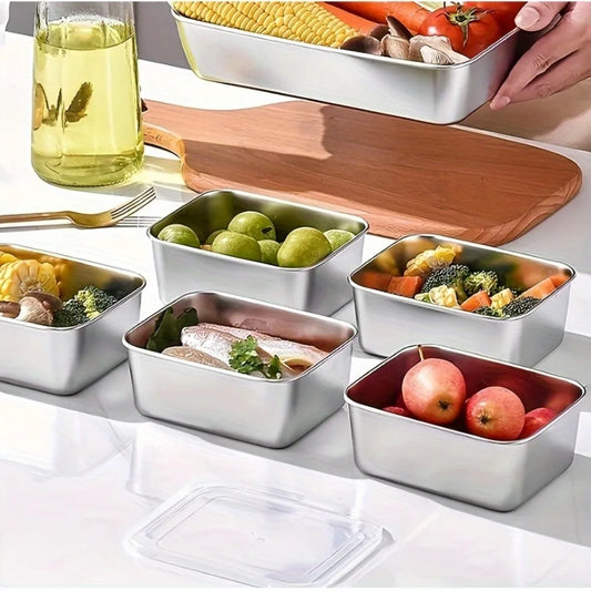 5pc Stainless Steel Food Storage Containers - Airtight