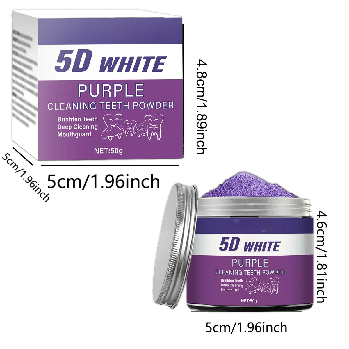 Purple Teeth Whitening Powder 50g - Deep Cleaning