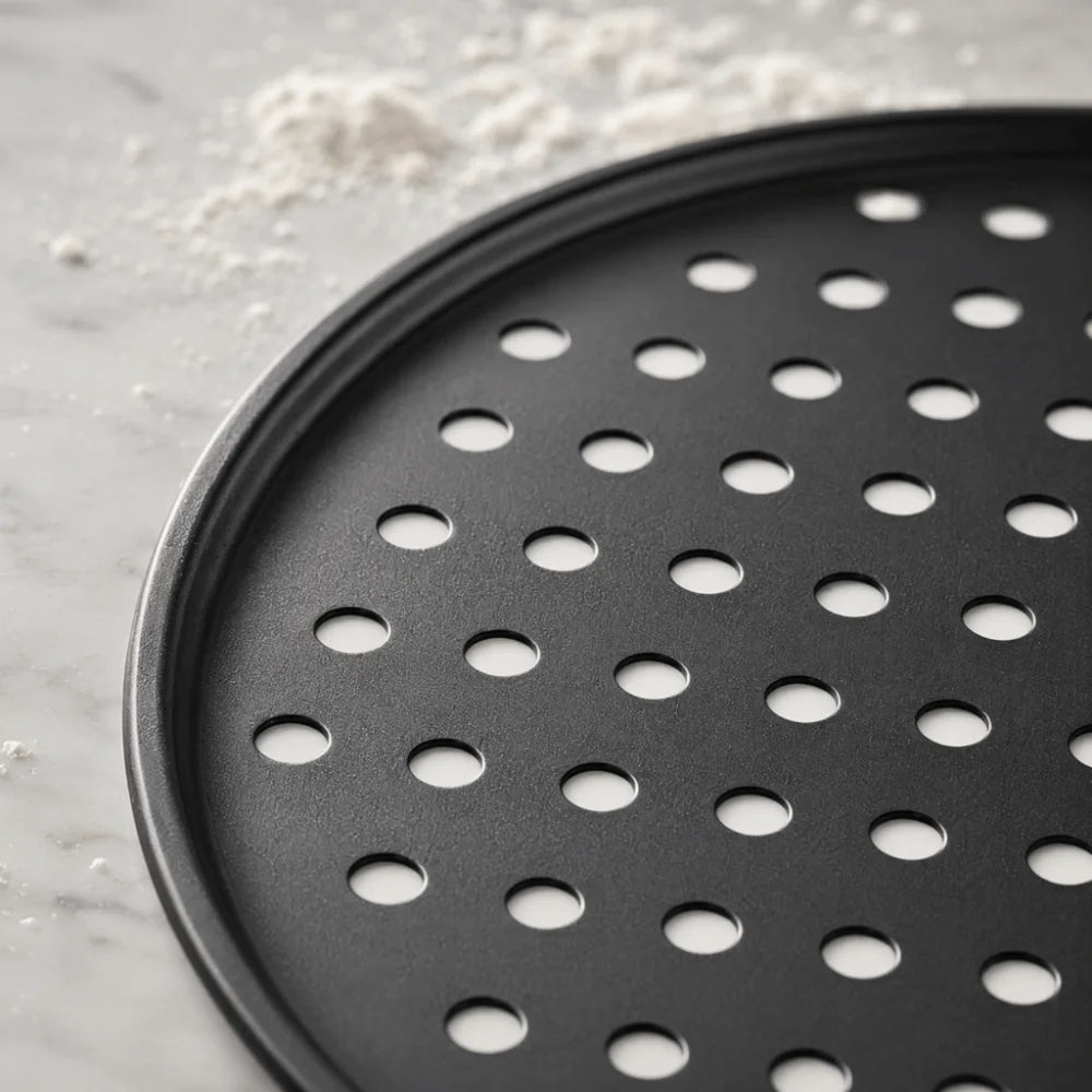 Carbon Steel Perforated Pizza Pan 9/10/11/12/14 Inch Mupti