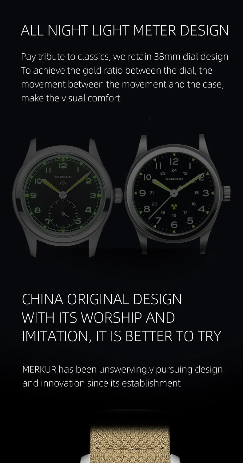 Classic Retro Arrow Pilot Watch Male Mens Wwii