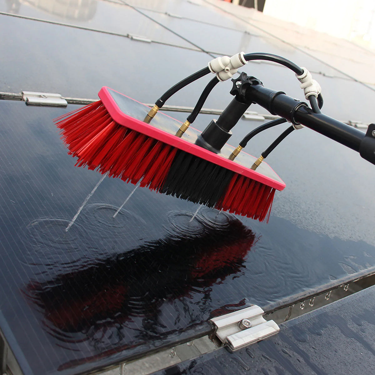 Water Fed Telescopic Pole Telesbrush Window Solar Photovoltaic