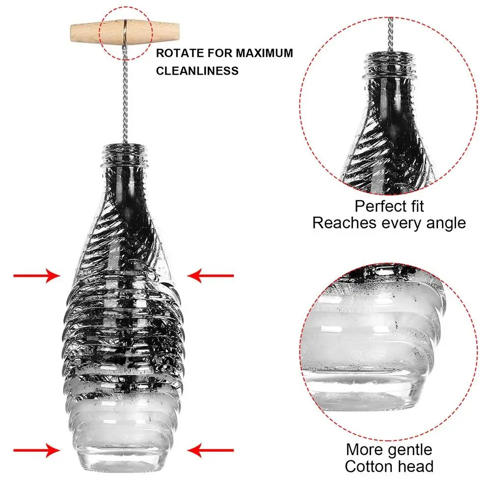Soda Stream Bottle Brush Beechwood Handle Glassware Jars