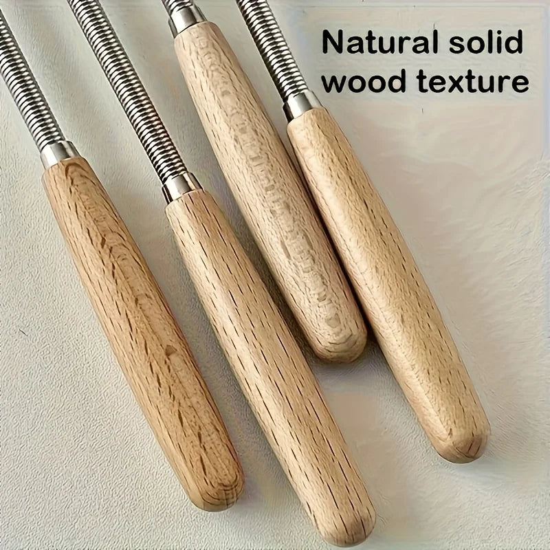 1pc/3pcs Of Whisks Solid Wood Handles Stainless Steel
