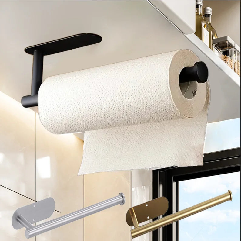 1/2pcs Paper Towel Holder Toilet Paper Holder Adhesive