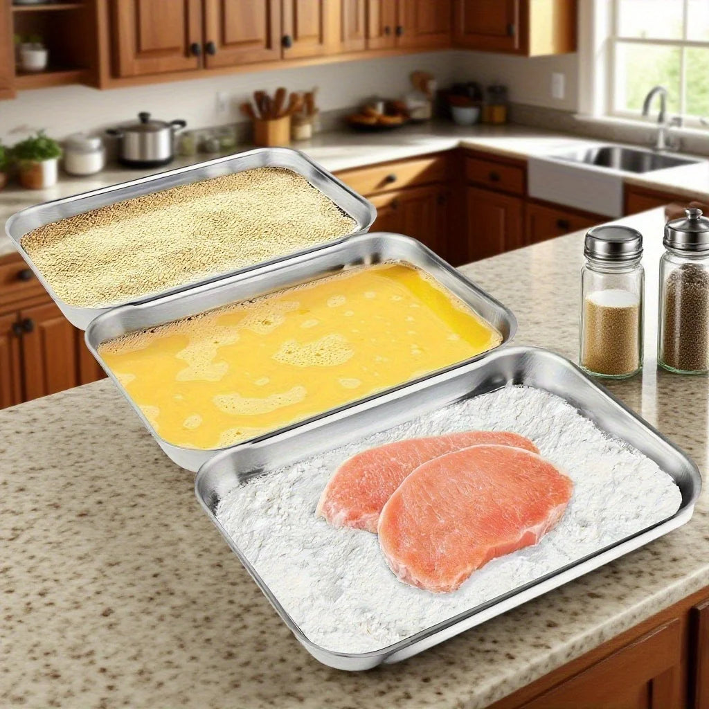 3pcs Stainless Steel Food Containers - Leakproof &