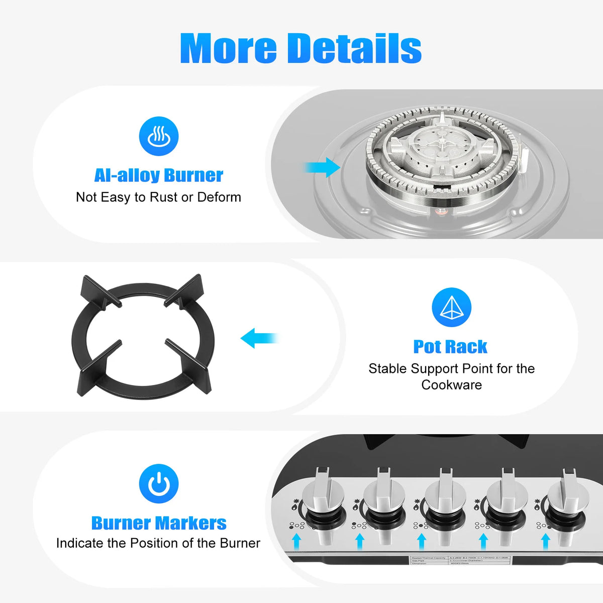 Lpg/Ng Gas Cooktop Gas Cooker Burners Built-In Gas