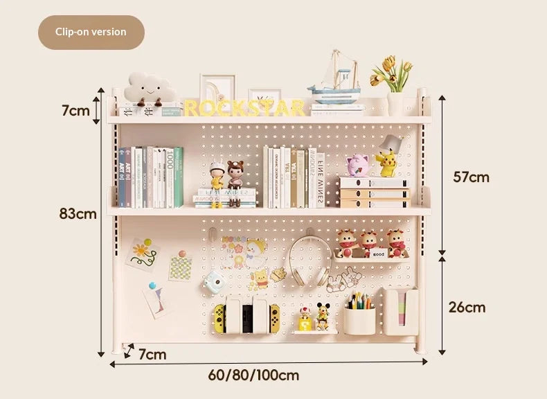Adjustable Desktop Storage Rack Pegboard Desk Bookshelf Organizer