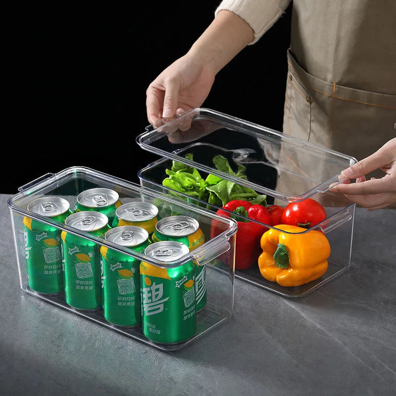 Fridge Organizer Stackable Refrigerator Organizer Bins Lids Clear
