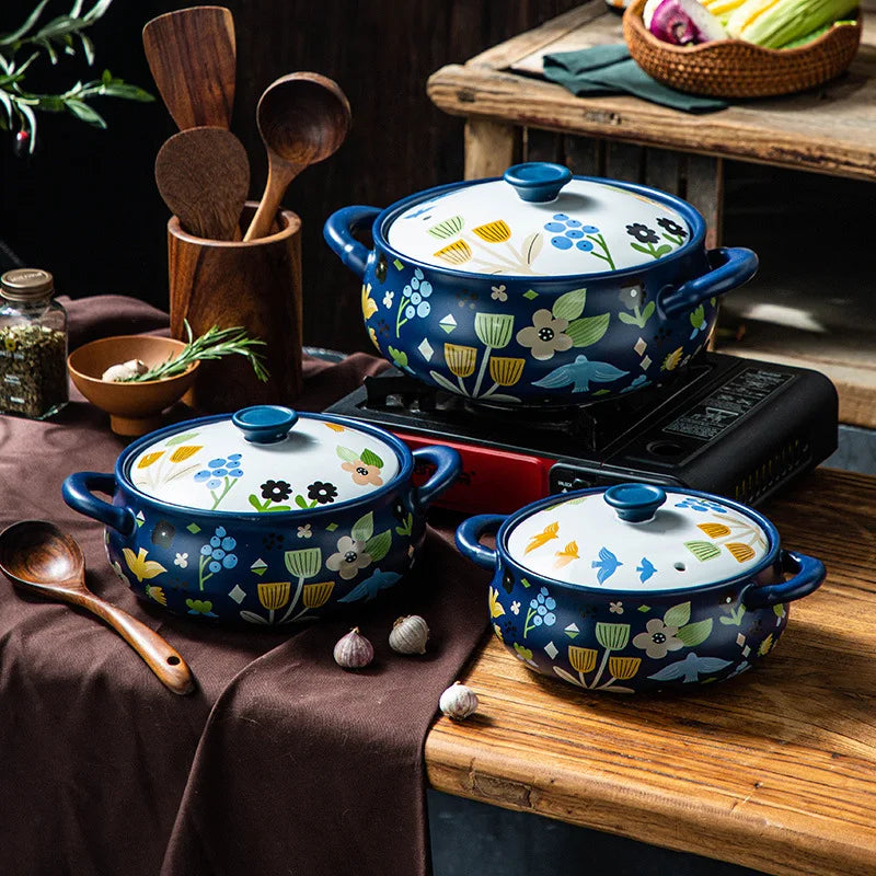 Korean Ceramic Casserole Creative Drum-Shaped Stew Pot Spodumene