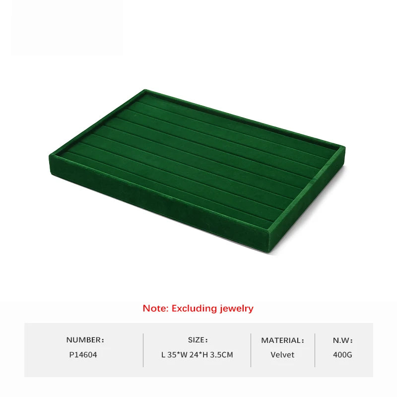 Woodten Green Premium Jewelry Display Tray Velvet Ring