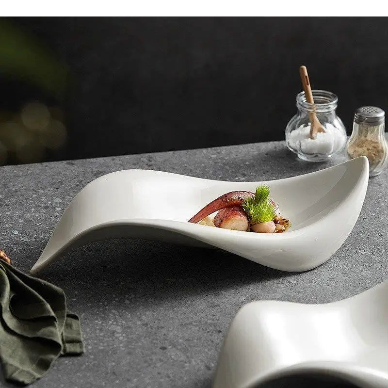Ceramic Dinner Plate Restaurant Irregular Serving Salad Snack