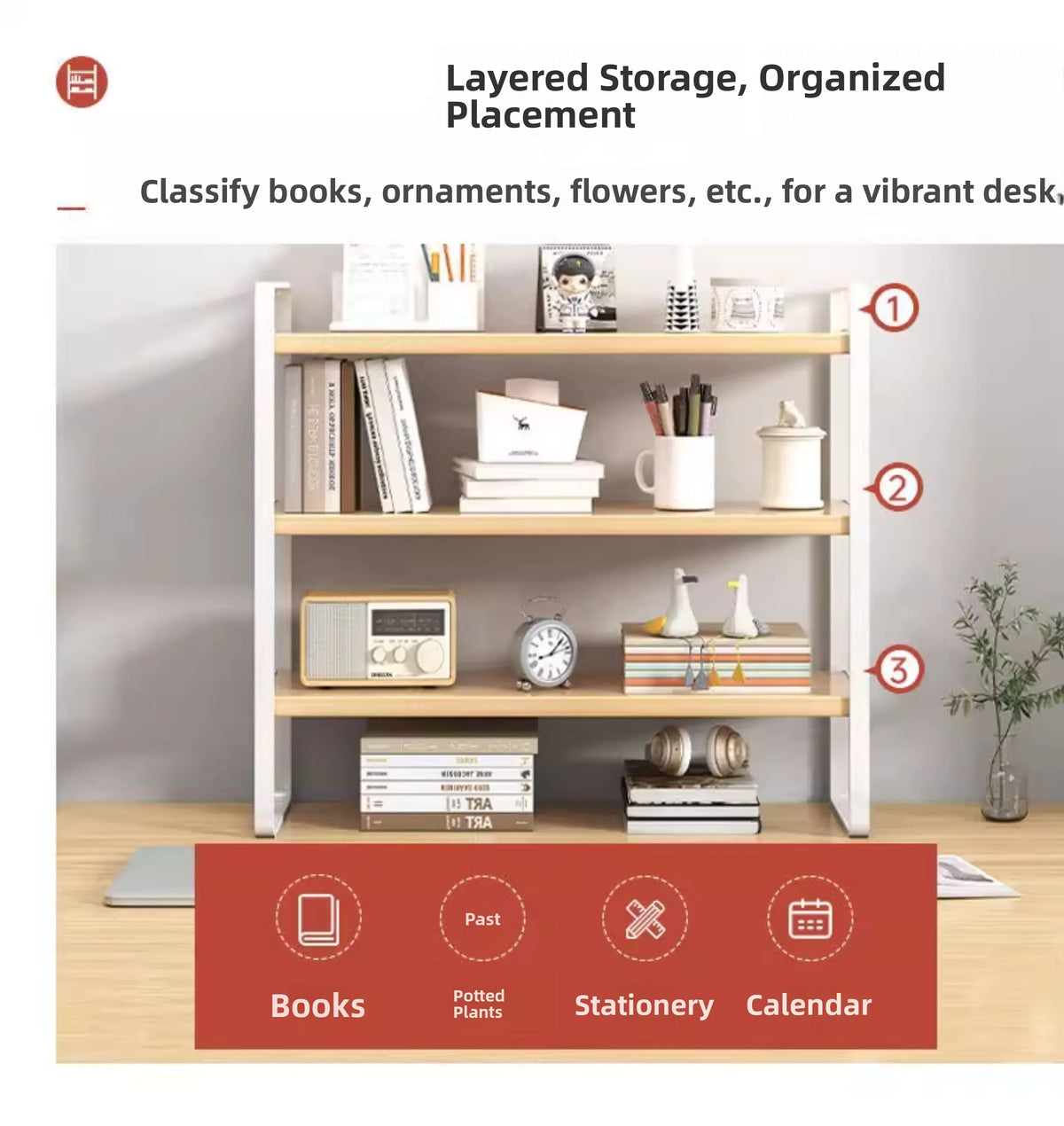 Multi-Layer Desk Organizer Rack Office Computer Table Storage