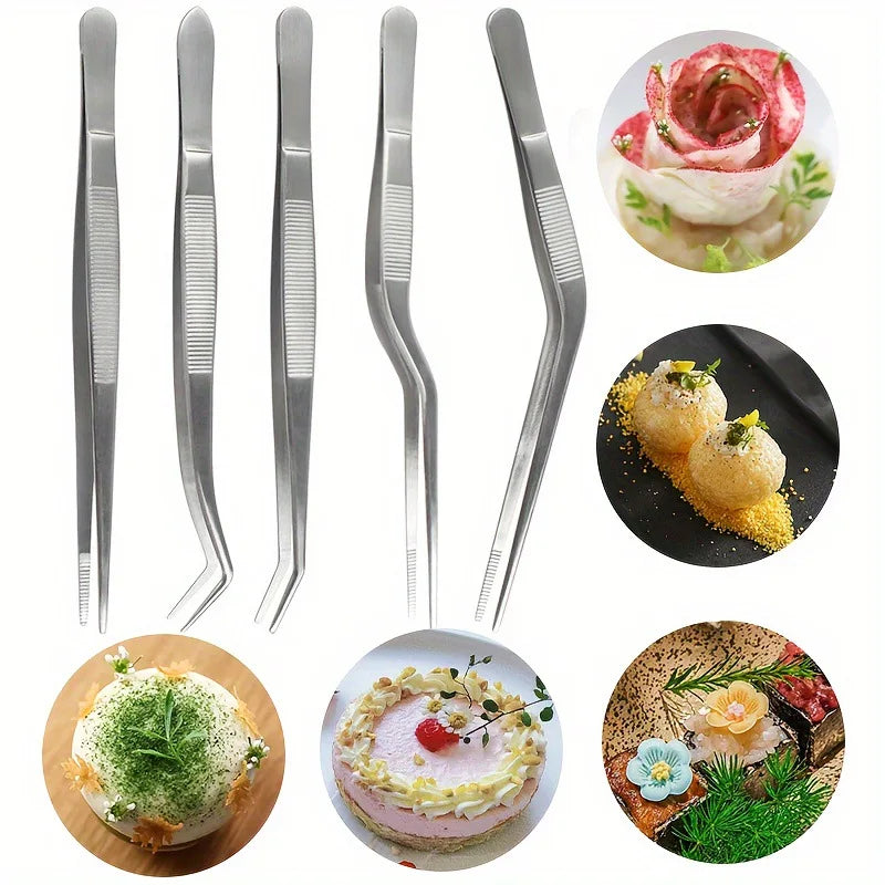 Stainless Steel Plating Tongs Pro Chef Serving Tongs