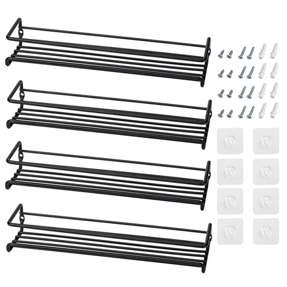 4/2pcs Spice Rack Organizer Wall Mount Storage Racks