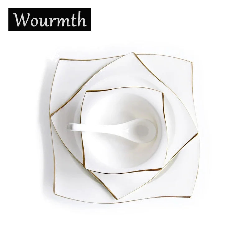 Ceramic Bowl Dish Bone Porcelain Tableware Creative Phnom