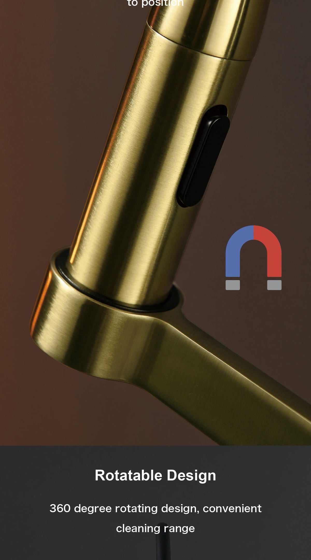 Luxury Brushed Gold Brass Pull Out Faucet Ceramic