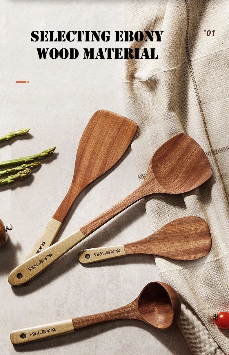 Cooker King Ebony Wood Cooking Non-Stick Pan Spatula