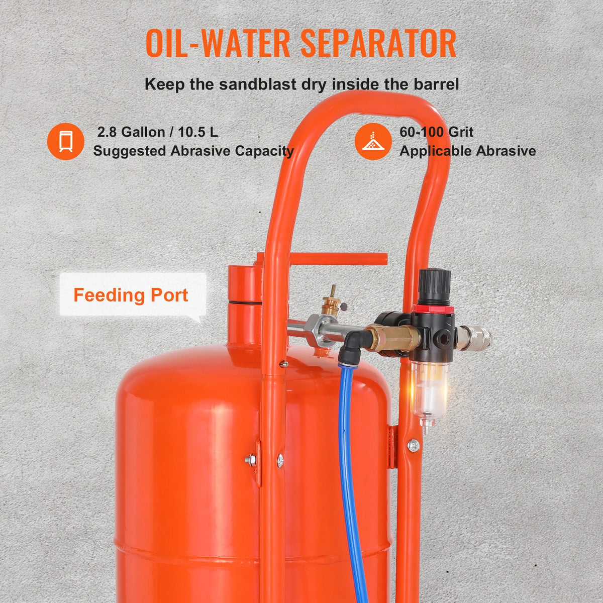 Succebuy 5/10/20 Gallon Sand Blaster 60-110 Psi Air